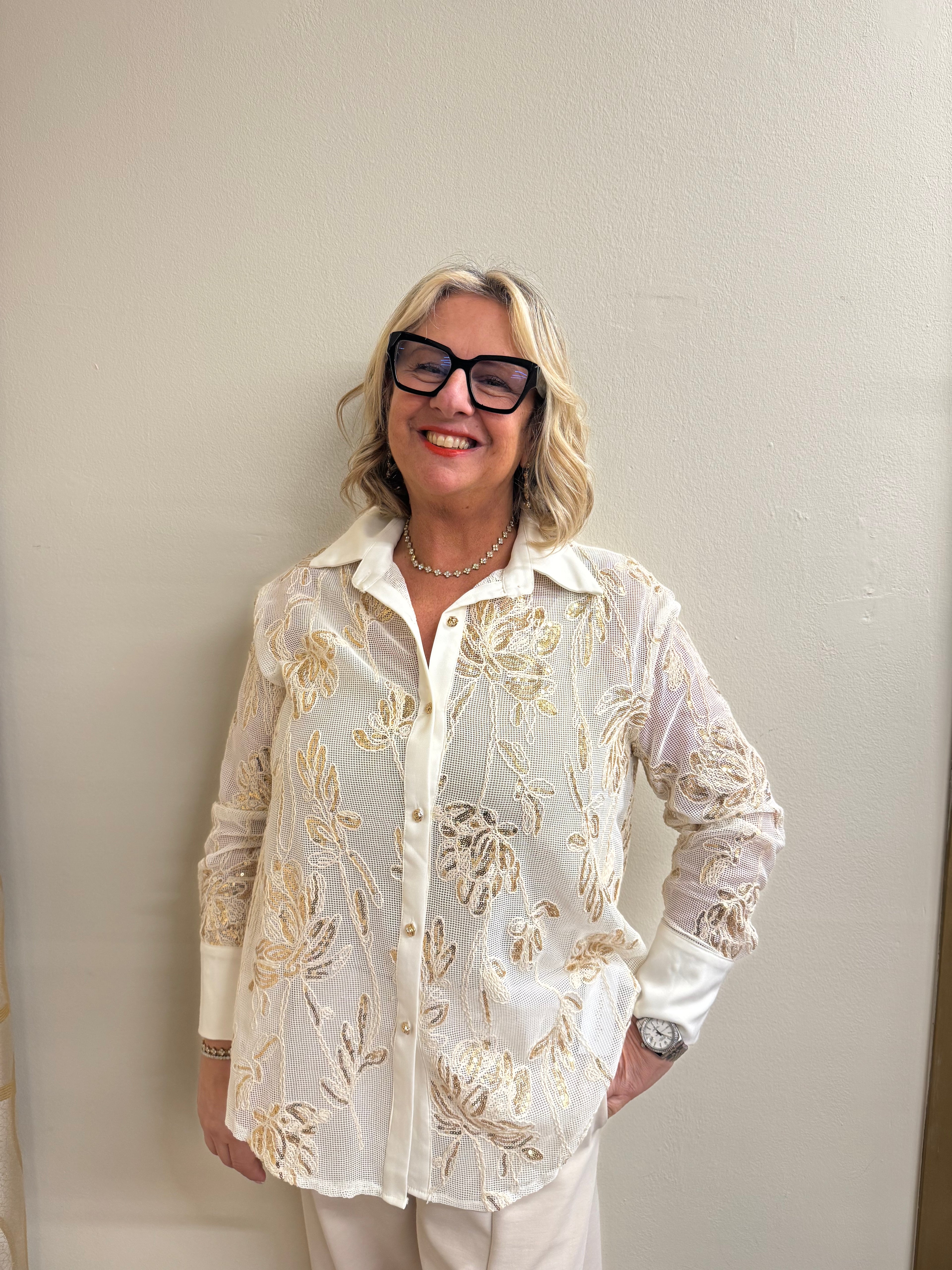 Camicia retina paillette