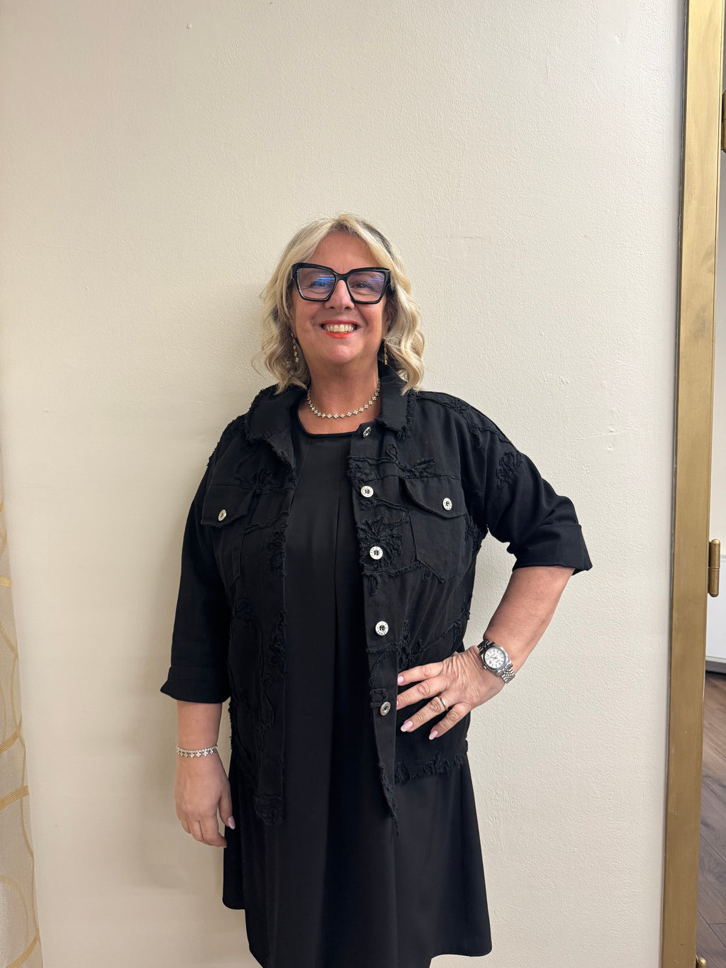 Giubbino con applicazioni fiori