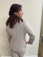 Completo Fulvia elegante giacca e pantalone beige