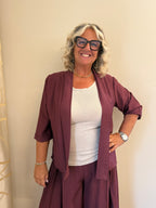 Completo Lucrezia 2 pezzi Morbido con Casacca Aperta e Pantalone Ampio