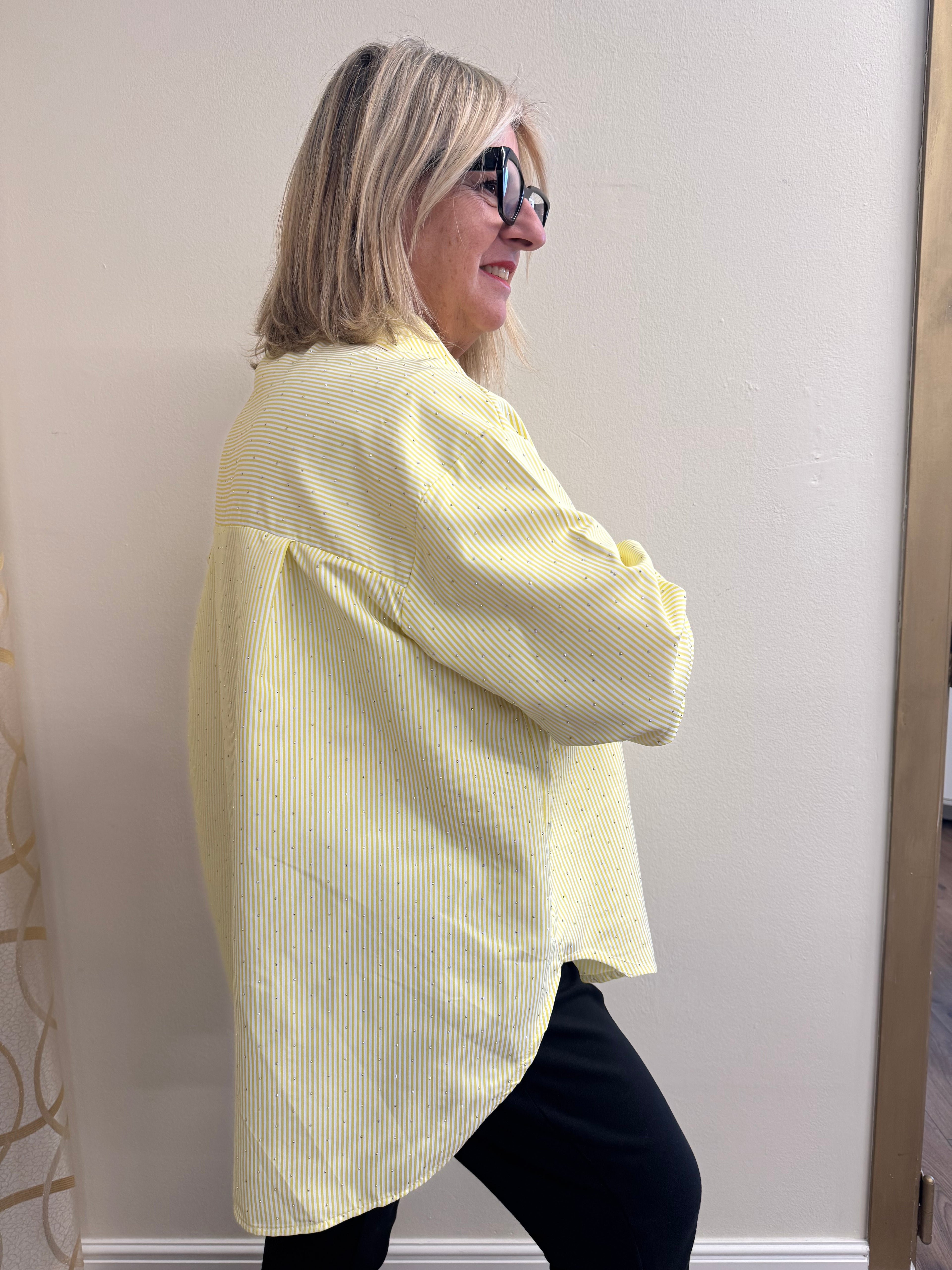 Camicia righe strass