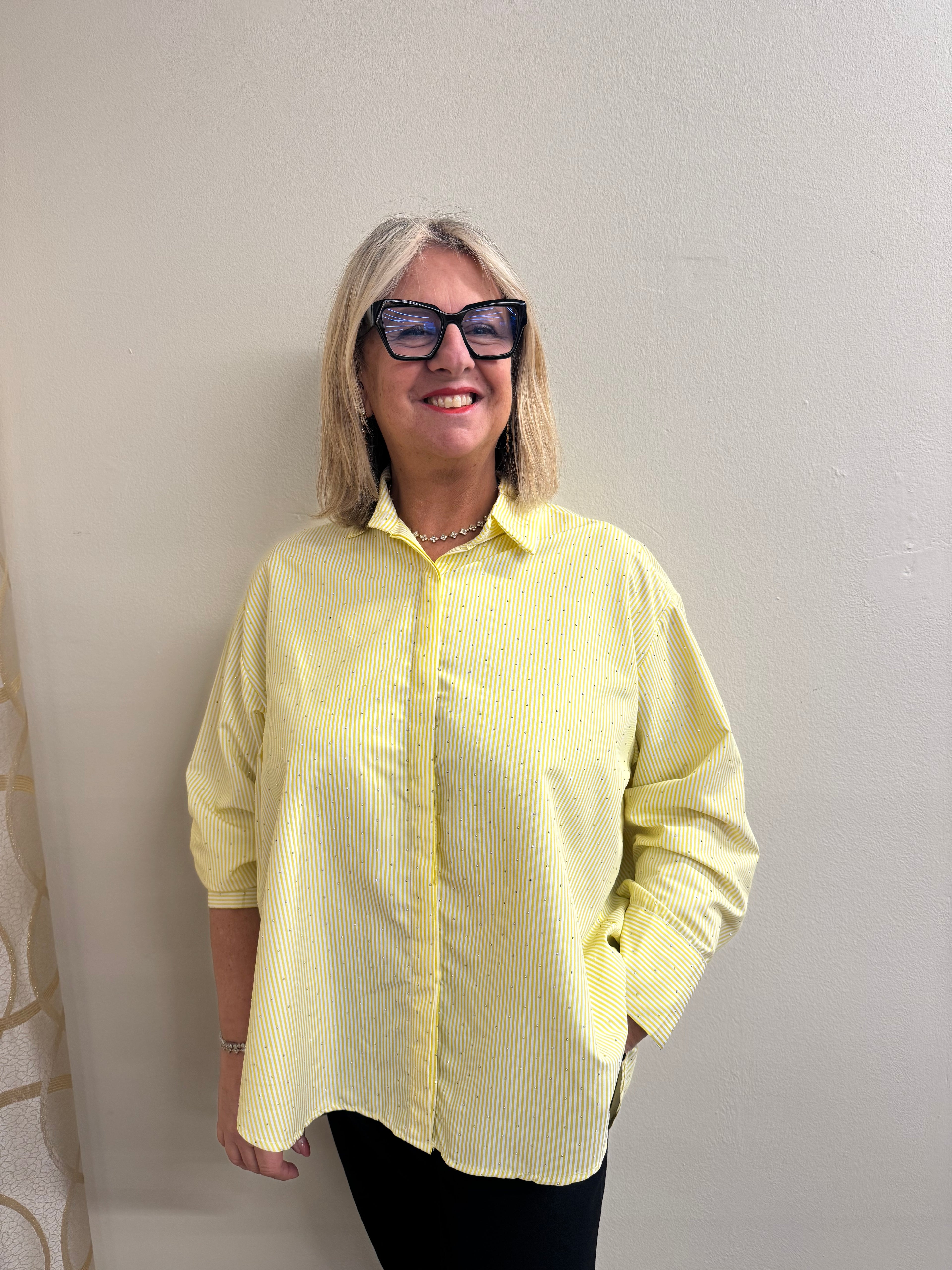 Camicia righe strass