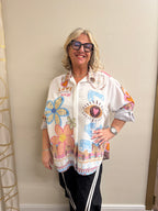 Camicia fantasia misto lino Benedetta