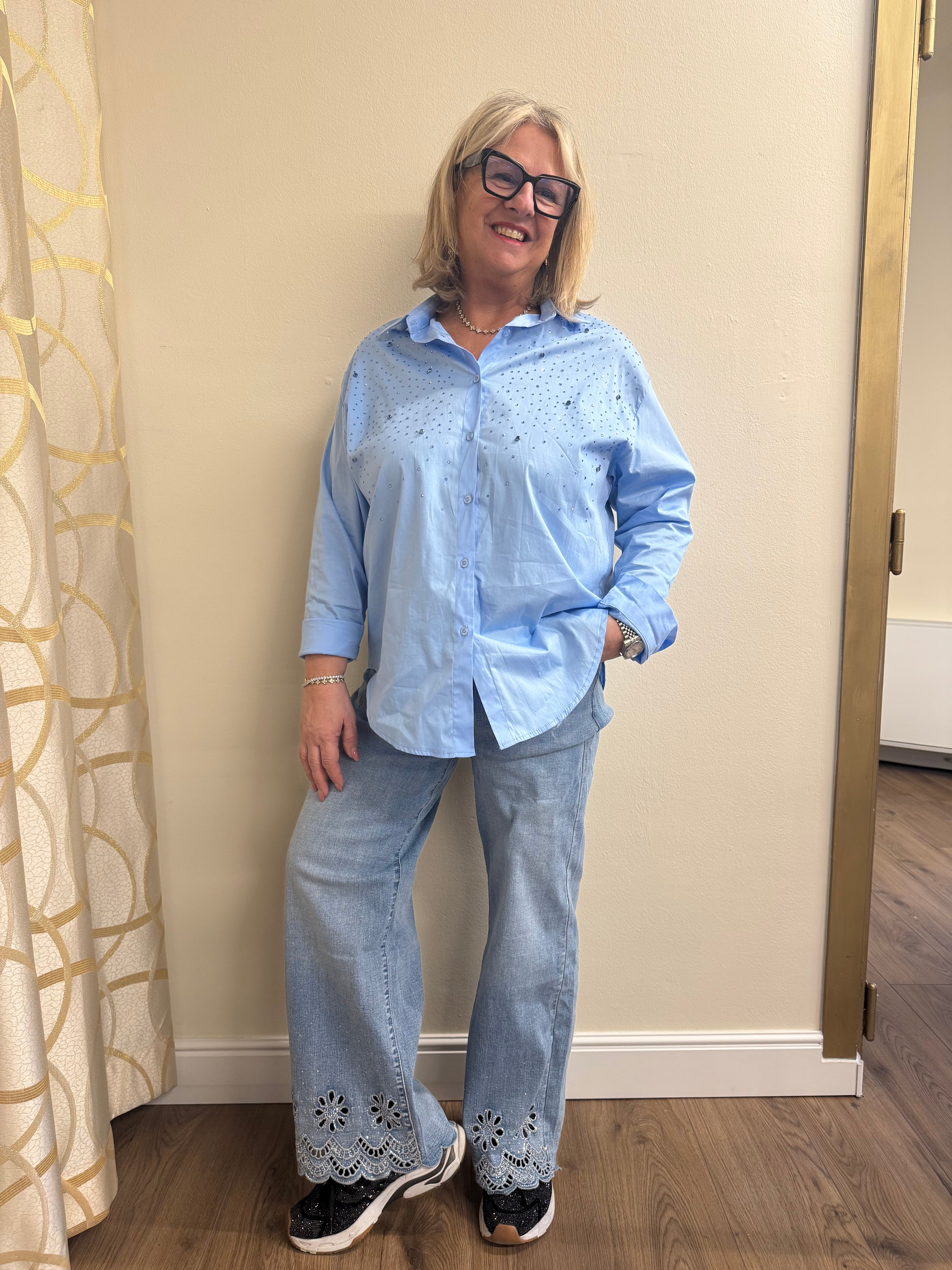 Jeans palazzo elasticizzato