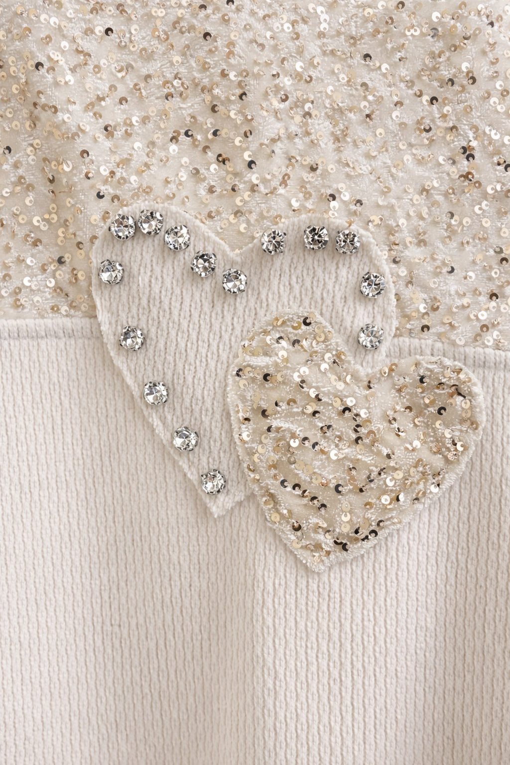 Felpa paillettes cuori