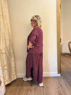 Completo Lucrezia 2 pezzi Morbido con Casacca Aperta e Pantalone Ampio