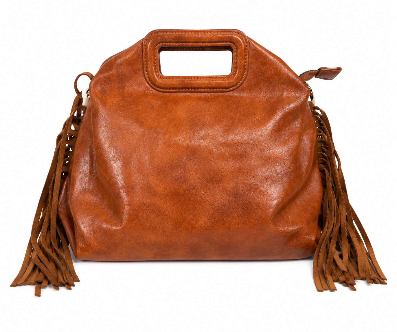 Borsa mano e tracolla con frange